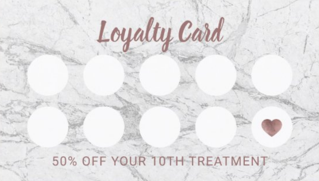 health and beauty customer loyalty punch card